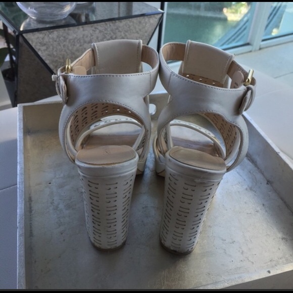 Calvin Klein White Block Heels - Picture 4 of 4